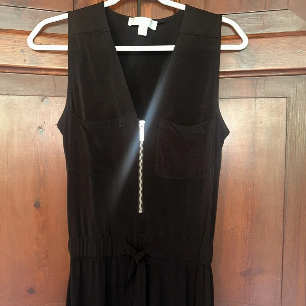 Womens Michael Kors Black Sleeveless Pants Romper  With Belt Tie Lightweight